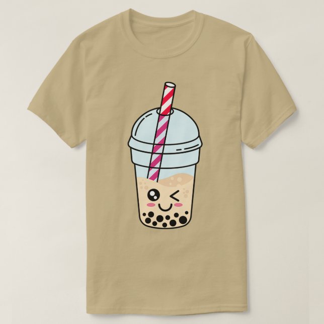 Camiseta Cute Boba Bubble Pearl Tapioca Milk Tea (Frente do Design)