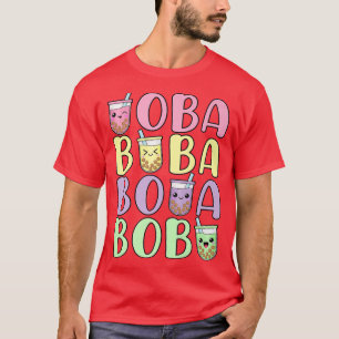 Camiseta Cute Boba Milk Tea Lover Kawaii Pastel Tapioca Bub