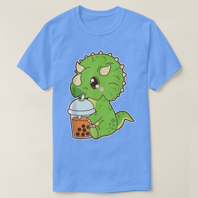 Camiseta Cute Boba Triceratops Dinossauro Tailandês Bubble  (Frente do Design)