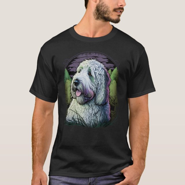 Camiseta Cute Bobtail Dog on Old English Sheepdog (Frente)