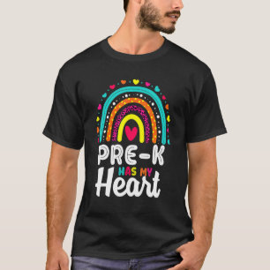 Camiseta Cute Boho Rainbow Pre k Tem Meu Professor De Coraç