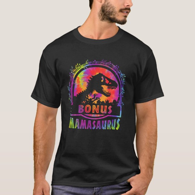 Camiseta Cute Bonus Mama Saurus Rex Mamasaurus Stepmom Moth (Frente)