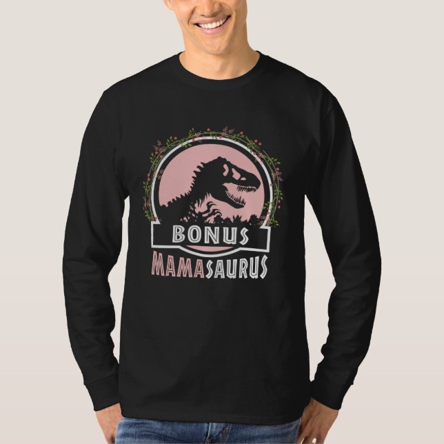 Camiseta Cute Bonus Mama Saurus Rex Mamasaurus Stepmom Moth (Frente)