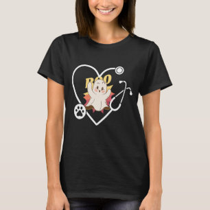 Camiseta Cute Boo Ghost Spooky, Técnico De Veterinária E Ve