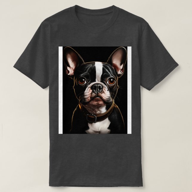 Camiseta Cute Boston Terrier abre cães Boston Terrier 1 (Frente do Design)
