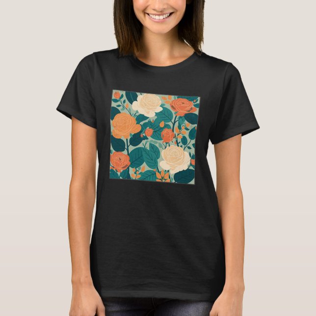 Camiseta Cute Botanical Roses Illustration Gorgeous Flower  (Frente)