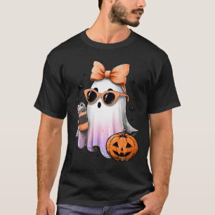 Camiseta Cute Bougie Ghost Café Pumpkin Spooky Season Hal