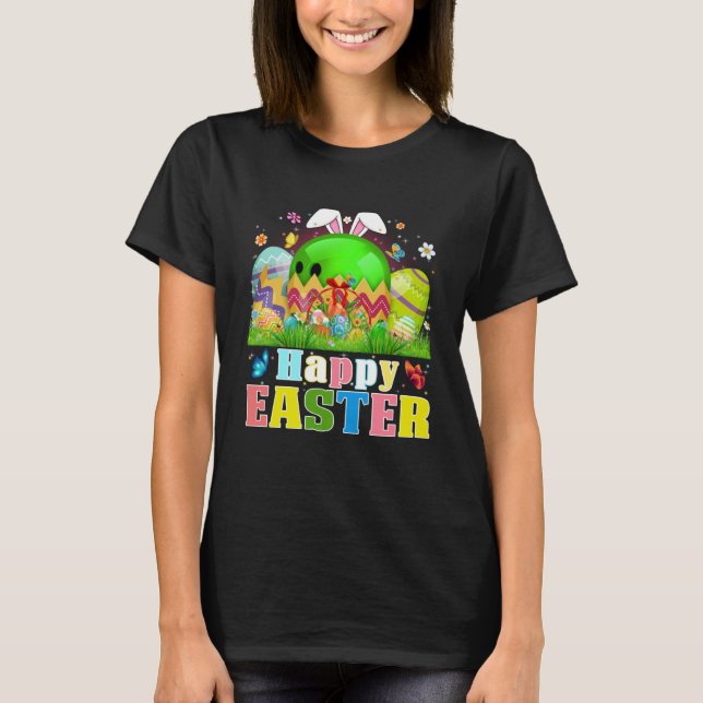 Camiseta Cute Bowling Ball Hatched From Egg Easter Day Men  (Frente)