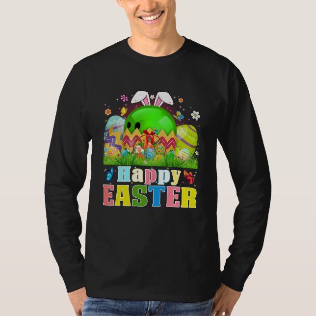 Camiseta Cute Bowling Ball Hatched From Egg Easter Day Men  (Frente)