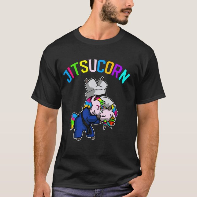 Camiseta Cute brasileiro Jiu Jitsu Jitsucorn Unicorn (Frente)