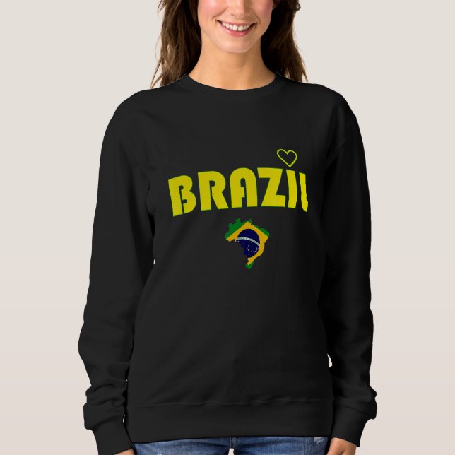 Camiseta Cute Brazil Heart National South Latin America Wom (Frente)