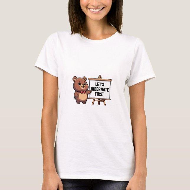 Camiseta Cute Brown Bear with Red Bowtie (Frente)