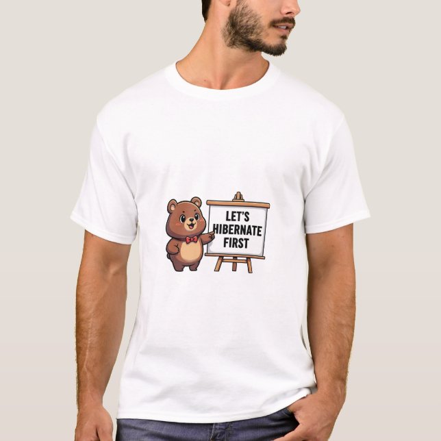 Camiseta Cute Brown Bear with Red Bowtie (Frente)