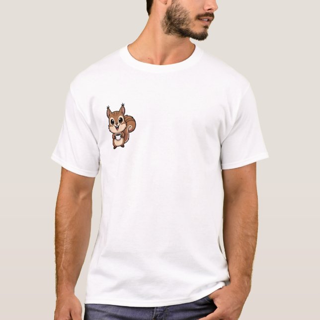 Camiseta Cute Brown Squirrel Cartoon (Frente)