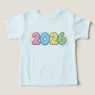 Camiseta Cute Bubble 2026 Typography – Candy Gloss Pastel