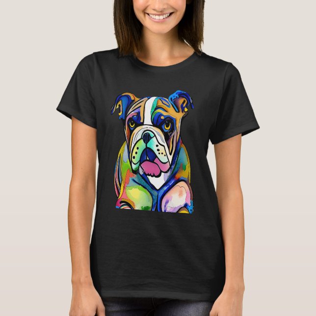 Camiseta Cute Bulldog Watercolour for bulldog lovers, Men W (Frente)