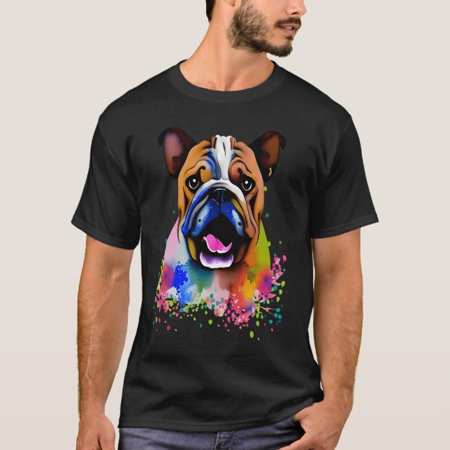Camiseta Cute Bulldog Watercolour for bulldog lovers, Men W (Frente)