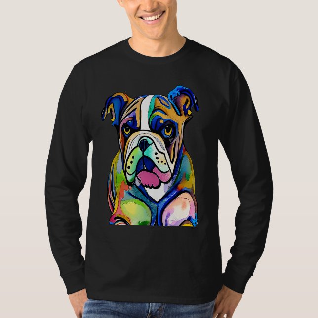 Camiseta Cute Bulldog Watercolour for bulldog lovers, Men W (Frente)