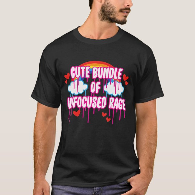 Camiseta Cute Bundle Of Unfocused Rage Rainbow Clouds Drips (Frente)