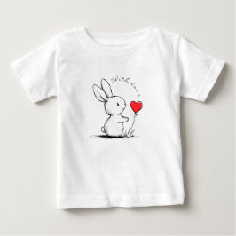 Camiseta Cute bunny and red heart , personnalisé
