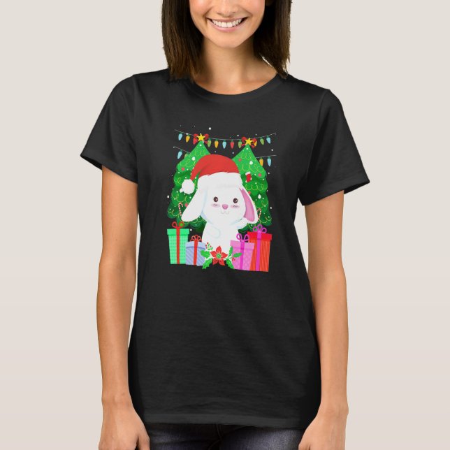 Camiseta Cute bunny fir tree Christmas (Frente)