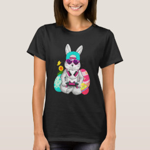 Camiseta Cute Bunny Playing Video Game Gamer Happy Easter D