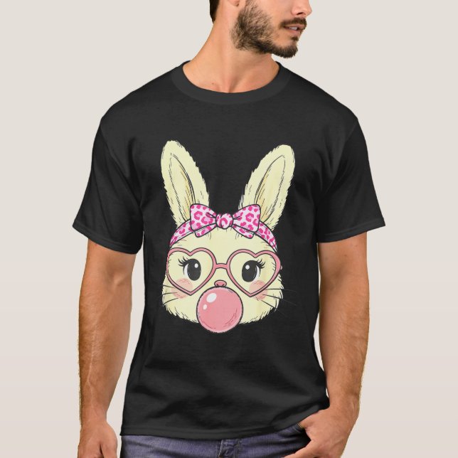 Camiseta Cute Bunny Rabbit Face For Women Girls Kids Teens  (Frente)