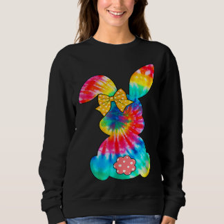 Camiseta Cute Bunny Rabbit Tie Dye Bow Tie Easter Day Girls