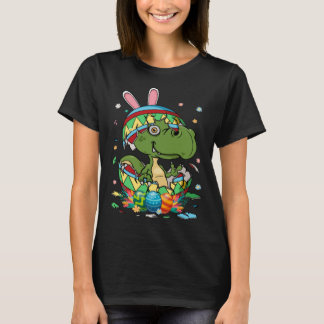Camiseta Cute Bunny Rex Dinosaur In Easter Egg Easter Day K