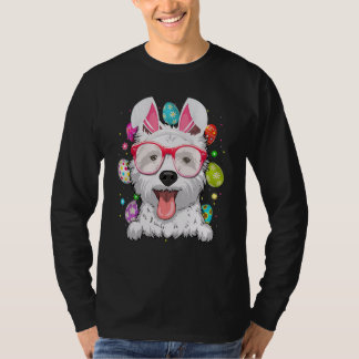 Camiseta Cute Bunny Westie Dog Face Easter Eggs Easter Day