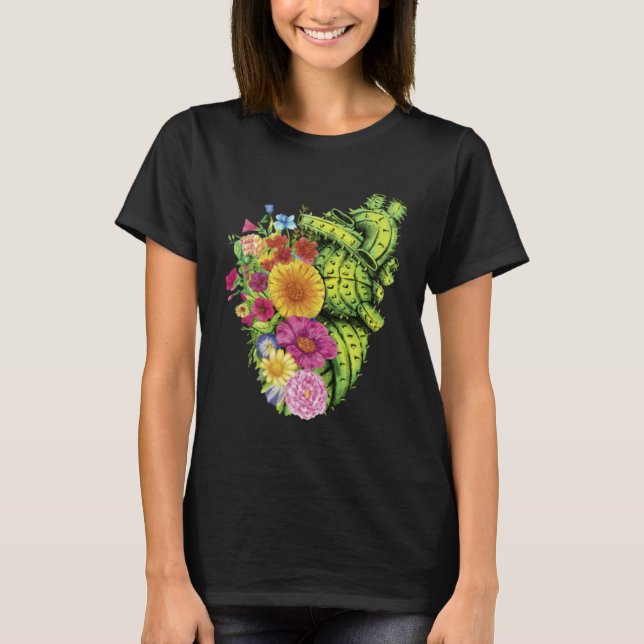 Camiseta Cute Cactus Desert Flower Heart Cacti Succulents P (Frente)