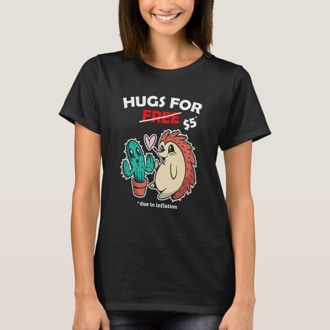 Camiseta Cute cactus valentine costume Hugs For Free due to (Frente)