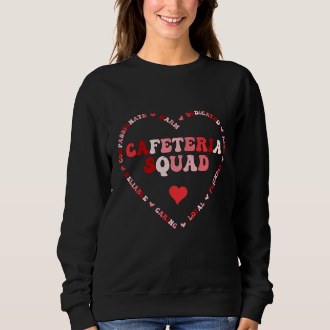 Camiseta Cute Cafeteria Squad Valentines Day Heart  1 (Frente)