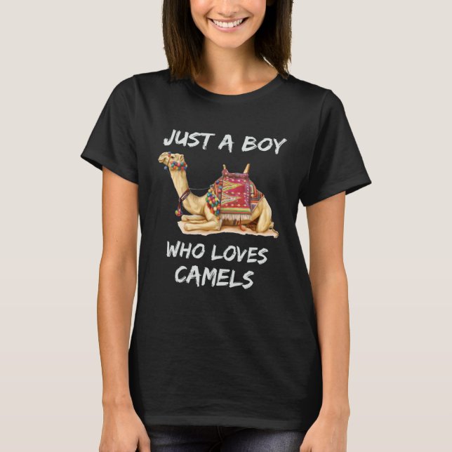 Camiseta Cute  camel graphic just a boy who loves camels (Frente)