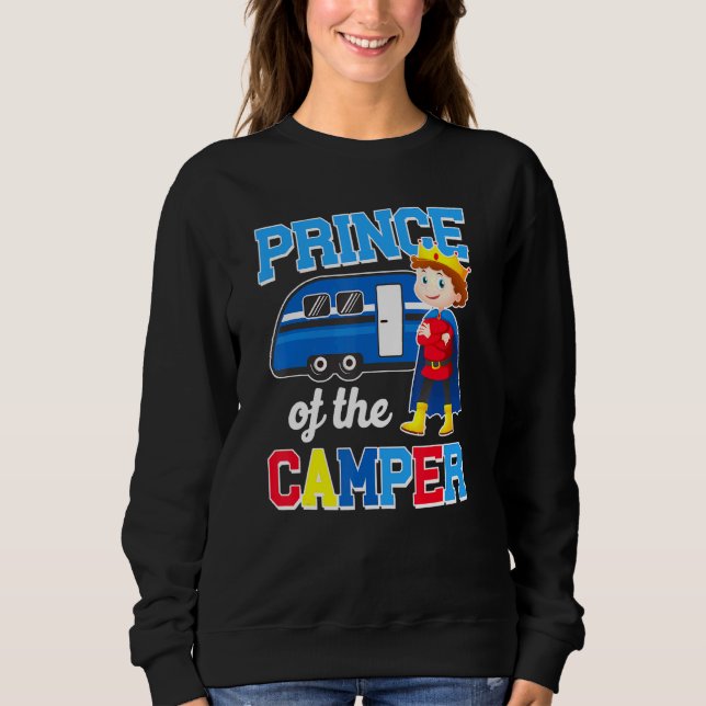 Camiseta Cute Camping Prince Da Família Motorhome Camper (Frente)