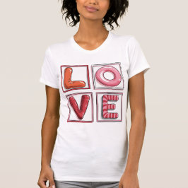 Camiseta Cute Candy-Style LOVE Typography Illustration