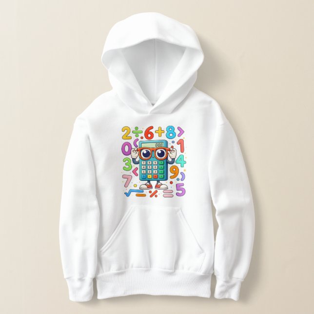 Camiseta Cute Capuz Calculadora Matemática para Crianças Es (Postura )