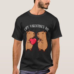Camiseta Cute Capy Dia dos Namorados Capivaras Amantes Româ