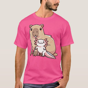 Camiseta Cute Capybara Axolotl