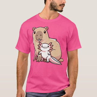 Camiseta Cute Capybara Axolotl