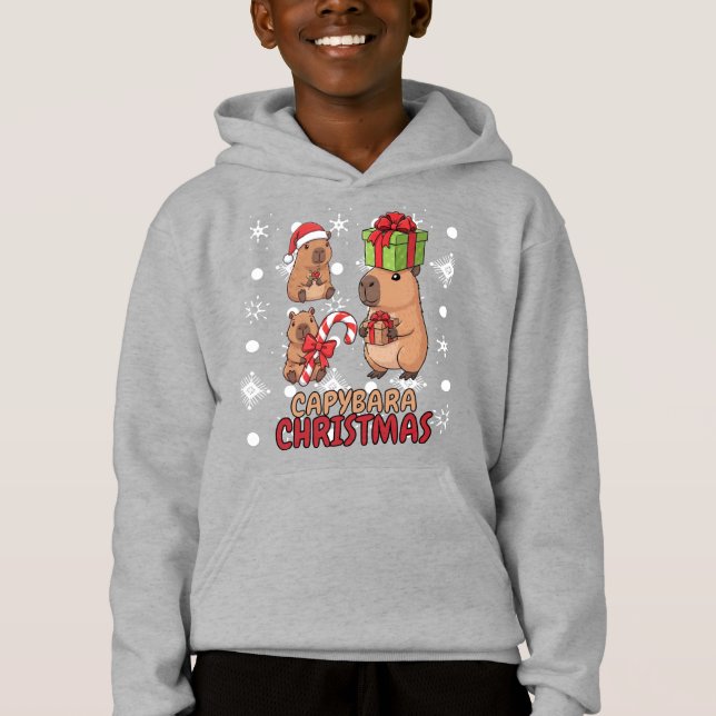 Camiseta Cute Capybara Christmas Festive Party (Frente)