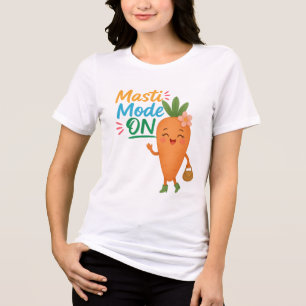 Camiseta Cute Carrot Masti Mode ON Tri-Blend Feminino