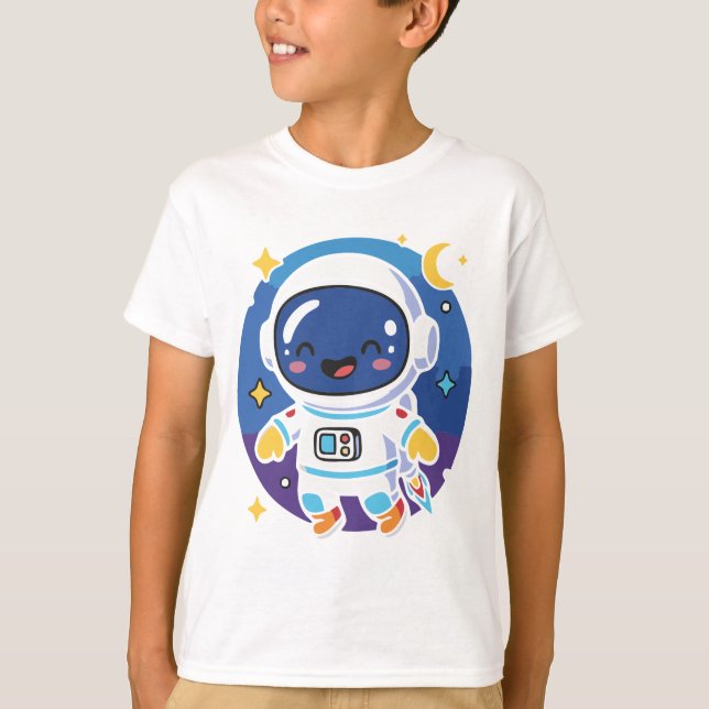 Camiseta “Cute cartoon astronaut floating in space, playful (Frente)