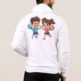 Camiseta Cute Cartoon Boy and Girl Playing Padel Tennis – F