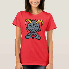 Camiseta Cute Cartoon Horned Creature Love Heart Sign