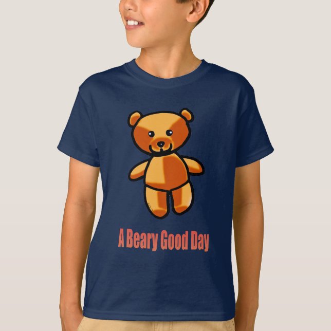 Camiseta Cute Cartoon Teddy Bear Pun Illustration (Frente)