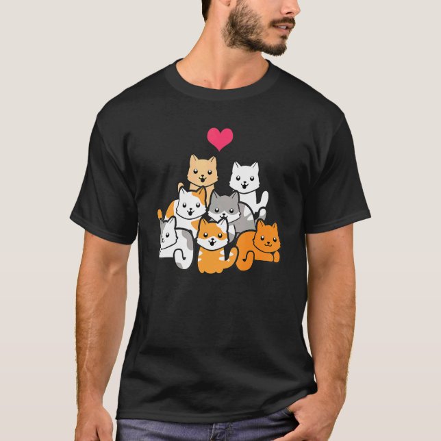 Camiseta Cute Cat   a bunch of cute cats (Frente)