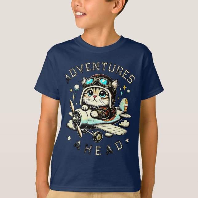 Camiseta Cute Cat Adventure – For little dreamers (Frente)