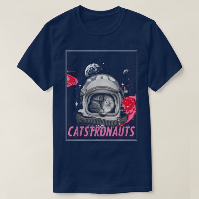 Camiseta Cute Cat Astronaut Feline Space Pet Owner Science  (Frente do Design)