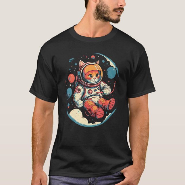 Camiseta Cute Cat Astronaut in Space Celestial Gifts (Frente)